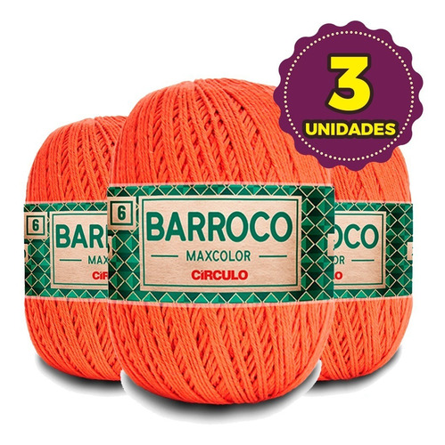 Imagem 1 de 1 de Barbante Barroco Maxcolor 400g N6 4707 Telha Kit 3