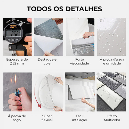 Placas Adesiva Mármore Parede 3d Porcelanato Lavável Premium