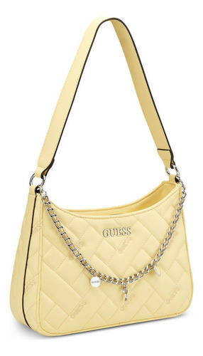 Bolsa Guess Factory Vy960317-but Acabado De Los Herrajes Níquel Color Amarillo Correa De Hombro Amarillo Diseño De La Tela Lisa