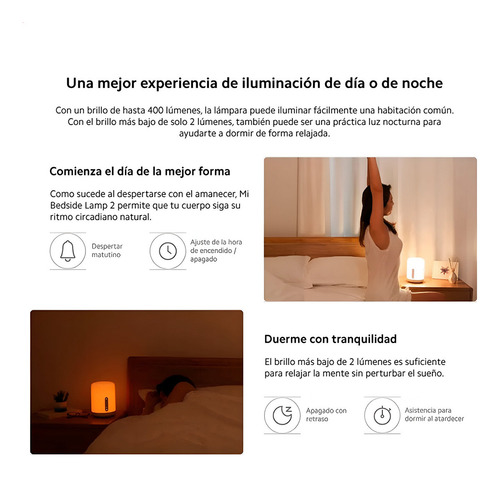 Xiaomi Mi Bedside Lamp 2 Lámpara Smart Bluetooth Wifi Blanco