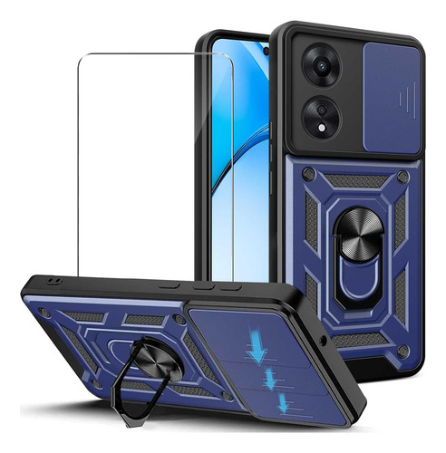 Funda Para Oppo A60 Uso Rudo Cámara Carcasa+mica Azul Oppo A60