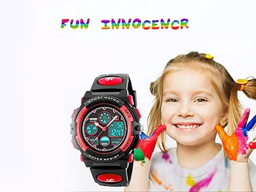 Reloj digital para niños Deportes al aire libre 50M Relojes electrónicos a  prueba de agua Reloj despertador 12/24 h Cronómetro Calendario Niño Niña  Reloj de pulsera