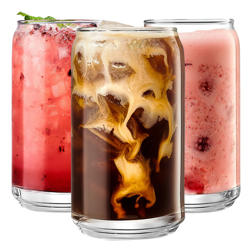 Vasos En Forma De Lata De 16 Oz Para Bebidas Variadas Claro