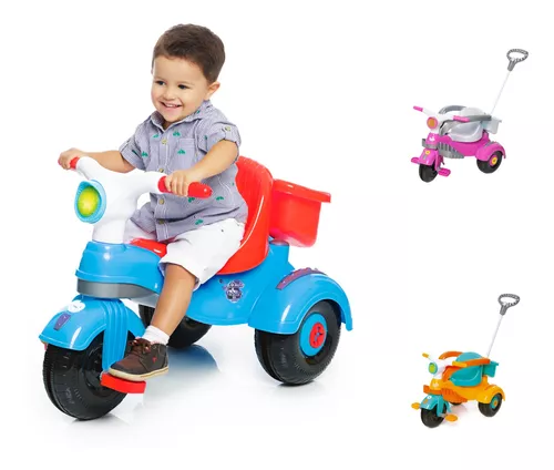 Triciclo infantil com empurrador e protetor 1-3 anos velocita ii