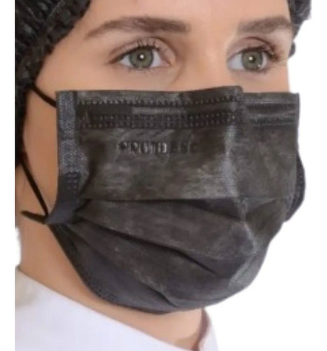 Máscara Cirúrgica Tripla Camada Proteção 50 Unidades-preta