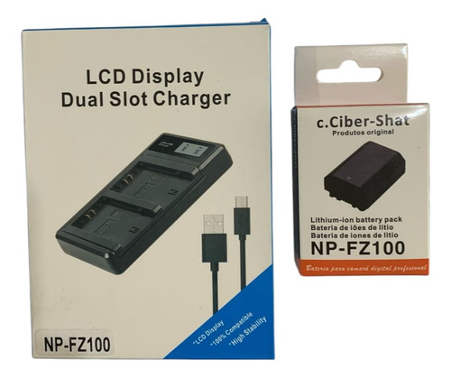 Kit 1 Ba-teria Np-fz100 + Carregador Duplo Á Pronta Entrega