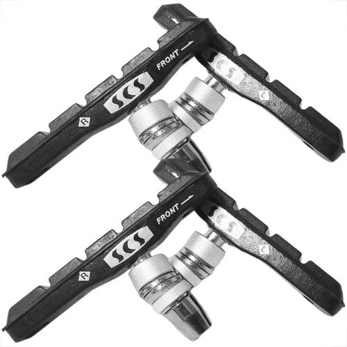 2 Pares Sapata Borracha Pastilha De Freio Bike Scs V-brake Cor Preto