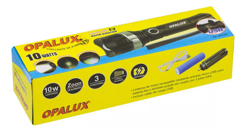 Linterna Táctica 1000 Lúmenes Luz Blanca Opalux Op-4910n