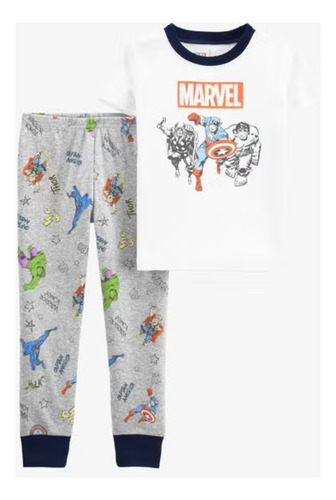 Carters Conjunto Pijama Manga Larga Pantalon Nene Marvel