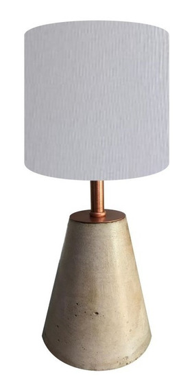 Abajur Cimento E Cobre Md1071 Cúpula, Copper Table Lamp The Range