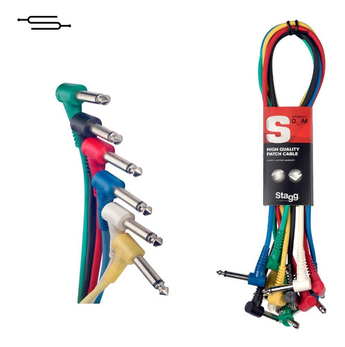 Cable Interpedal Plug L 60cm X 6 Unidades Stagg Spc060le