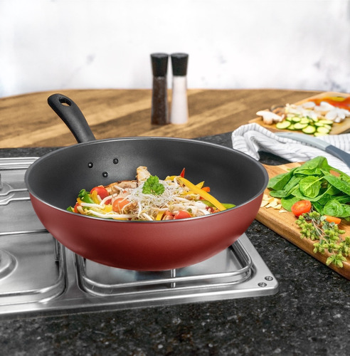 Imagen 2 de 10 de Wok 28 Cm. Antiadherente Just Cook Ilko