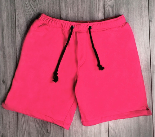 Short Verano Rosa Flamingo Pink Liso Moda Casual Hombre