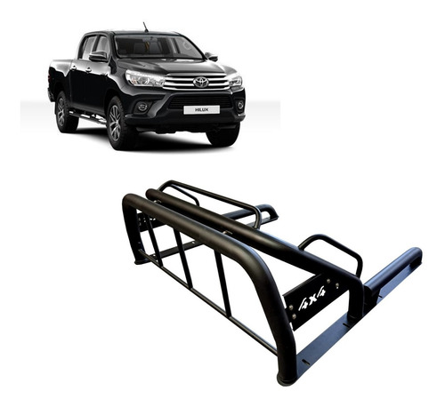 Barra Antivuelco Negra Toyota Hilux Vigo 05/15