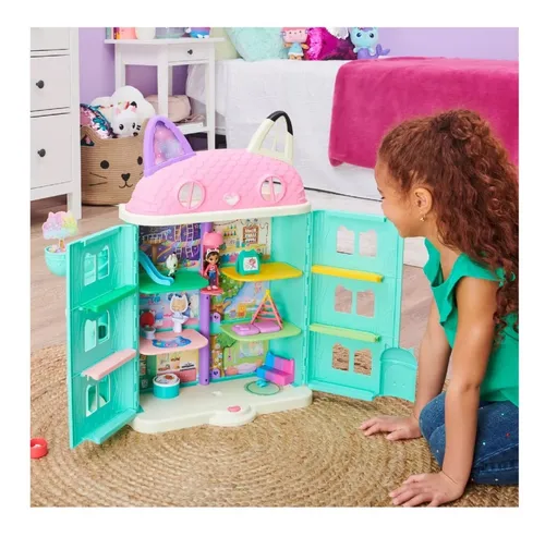 UNIH Casa de muñecas juguetes para niñas, 4 pisos, 11 habitaciones, casa de  juegos con 2 muñecas, figuras de juguete con luz, accesorios, muebles