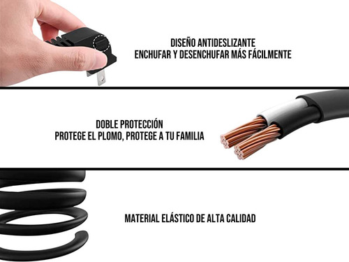 Imagen 6 de 10 de Cable Alimentación 1.55 Metros Smart Tv Ps4 Ps5 Xbox One