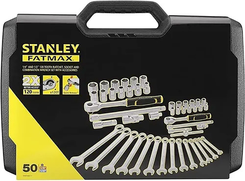 Imagen 5 de 7 de Juego Set Stanley 50 Pz Tubos Y Combinadas Fatmax Maletín