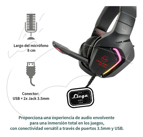 Audifono Gamer Halion 5.1 Ha-s7r Rgb