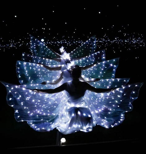 Imagen 5 de 10 de Alas Led Grande Danza Arabe Wings Bellydance Odalisca Capa