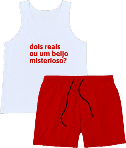 Conjunto Masculino Short Camiseta Cavada Regata Carnaval