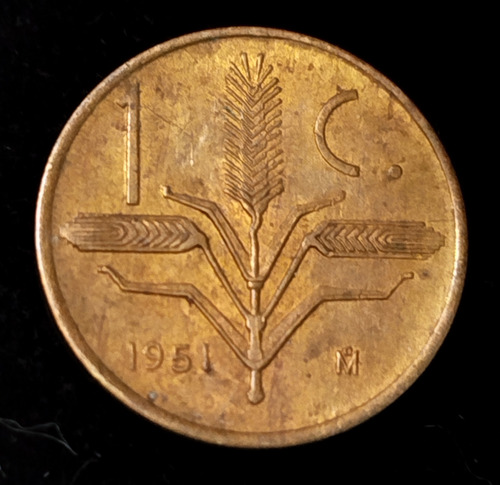 Moneda Un Centavo Espiga 1951, En Bronce 16mm. (Usado)