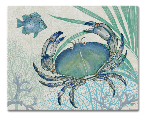 Counterart Oceana Crab - Tabla De Cortar De Vidrio Templado