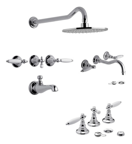 Combo Fv Vermont Lever Lavatorio Pared +ducha +bide /83l