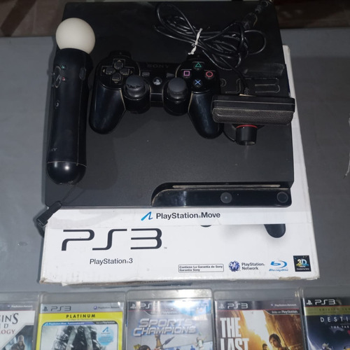  Play 3 500gb, En Caja ,kit Move Ps3 +cámara 