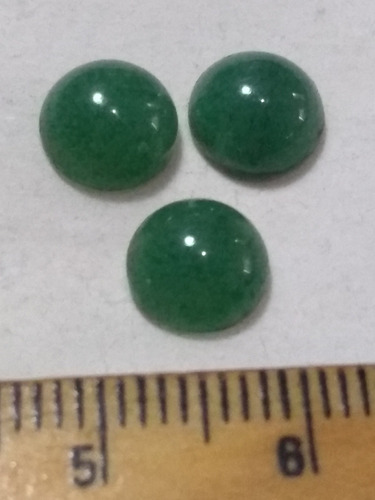  Jadeitas Redondas En Tercia Media Esfera 8 Mm Diámetro 