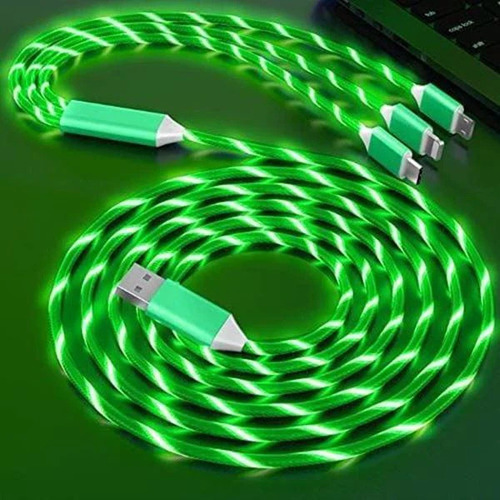 Cable Usb Cargador - Carga Rapida Con Luz Led 3 En 1