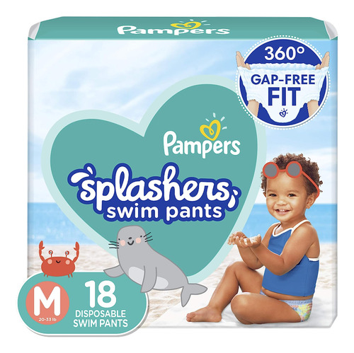 Pampers Splashers Swim Pañales Tamaño M 18 Recuento