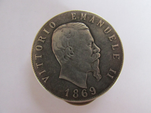 Antiguo Porta Monedas De Plata Italiano Año 1869 Rara Escasa