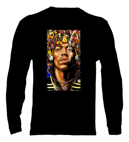 Polera Manga Larga Jimi Hendrix - Ver 02 - Vale Gamess