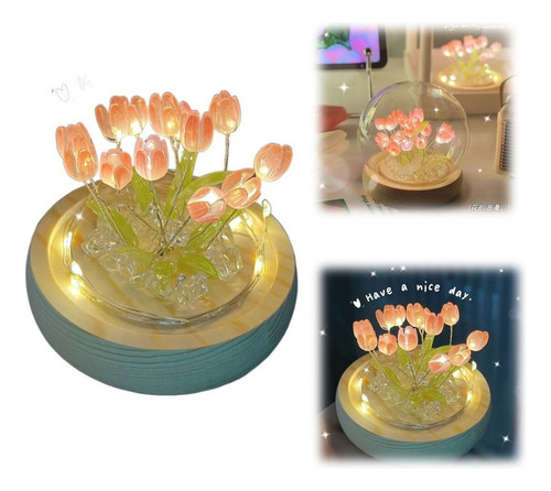 De Regalo Muchacha Luz Noche Flor Del Tulipán Led Diy