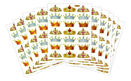 10 hojas Crown Prince & Princess Lámina De Glitter Oro Me.