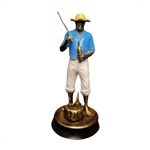 Estátua Pescador (d) - Imagem Umbanda Candomble Cor Dourado