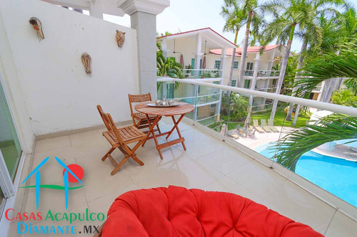 Cad Diamante Lakes Rubí 319. Terraza Con Vista A La Alberca Y Áreas Comunes