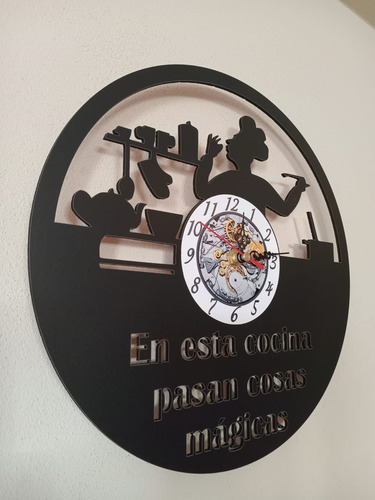 Reloj De Diseño De Cocina Negro Varios