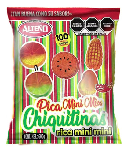 Paleta Pica Mini Mix Chiquitinas Alteño 100 Piezas
