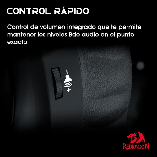 Imagen 6 de 7 de Diadema Gamer Redragon H260rgb Hylas Usb/3.5mm Con Micrófono