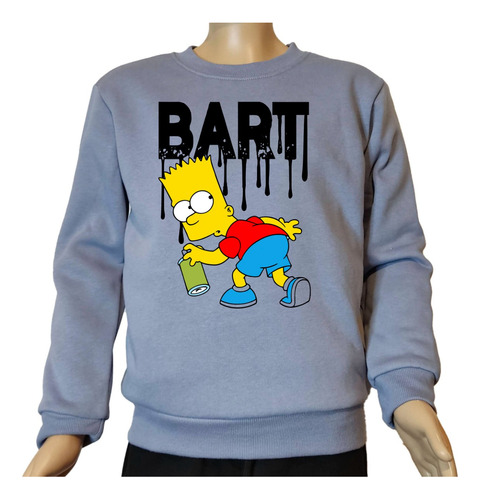 Buzo Deportivo Algodón Felpa  Bart Simpson En Tres Diseños