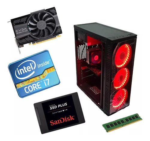 Pc Cpu Gamer I7 8gb Ssd240g + Hd 1tera Autocad Pubg Fortnite