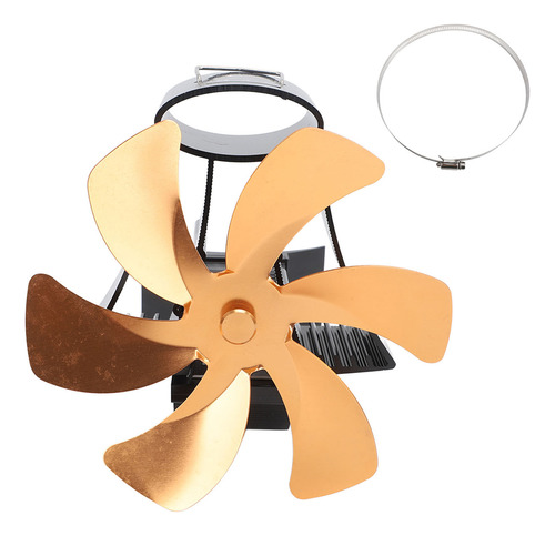 Ventilador Dorado Para Chimenea, 6 Aspas, Magnético, Montaje