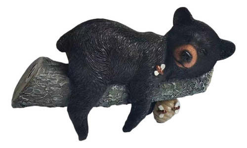 Urso Deitado Em Um Galho De Árvore, Estátua, Enfeite De Urso