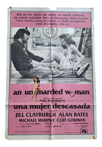 Poster Afiche Cine Original Antiguo Una Mujer Descasada *