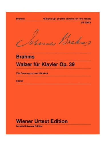 J. Brahms: Waltzes Op.39 (the Version For Two Hands).