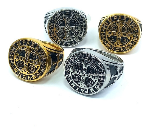 Imagen 4 de 7 de Anillo - Cruz De San Benito - Consagrado - Acero- Protector