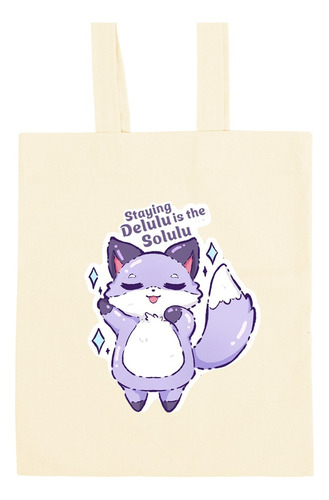 Bolsa Tote Bag 35 X 40cm Beige Staying Delulu Is The Solulu