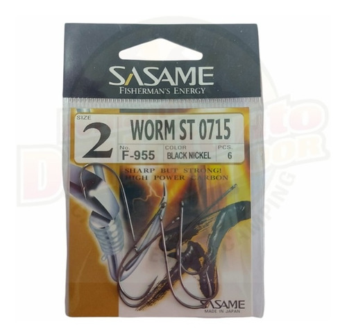 Anzuelo Sasame Worm St0715 De Ojal Con Reten De Carnada