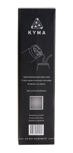 Imagen 10 de 10 de Set Matero Kyma Negro/ Matera Olympia + Termo Mate Bombilla